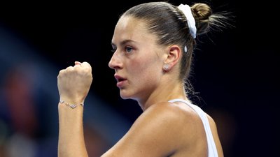 Марта Костюк під час матчу на турнірі WTA 1000 в Пекіні