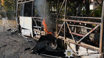 Автобус у Краматорську післі обстрілу 8 жовтня 2026 року