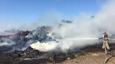 На Херсонщині горіла господарча споруда