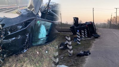 П'яна ДТП на Чернігівщині: автівка перекинулася на залізничних коліях, травмована людина