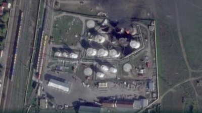 На нафтобазі у Гвардійському згоріли щонайменше п'ять цистерн з пальним