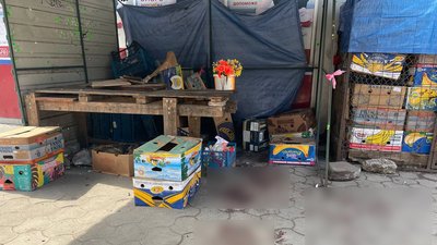 Квіти на місцях загибелі містян. Наслідки обстрілів у Миколаєві Квіти на місцях загибелі містян. Наслідки обстрілів у Миколаєві