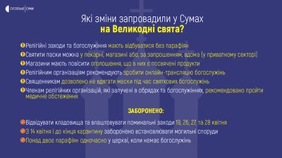 У Сумах заборонили відвідувати церкви та кладовища на Великодні свята У Сумах заборонили відвідувати церкви та кладовища на Великодні свята