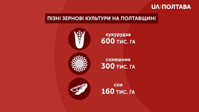 Графіка: пізні зернові культури на Полтавщині Графіка: пізні зернові культури на Полтавщині