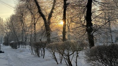 Засніжений світанок у Хмельницькому