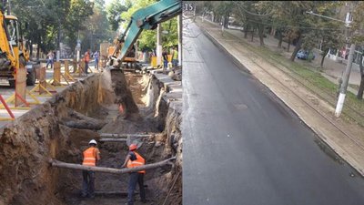 В Одесі завершили ремонт теплової магістралі та відновили рух вулицею Канатна