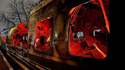 Вагон поїзда, по якому завдали удару росіяни 27 січня 2026 року на Харківщині