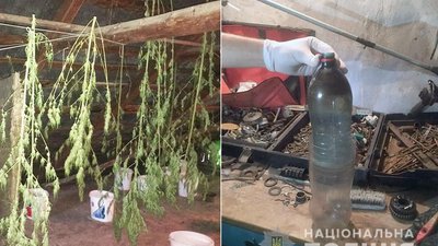 На горищі поліцейські виявили так звані наркосушки та пристрої для вживання наркотиків.