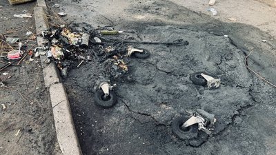 згорів контейнер для сміття кроп