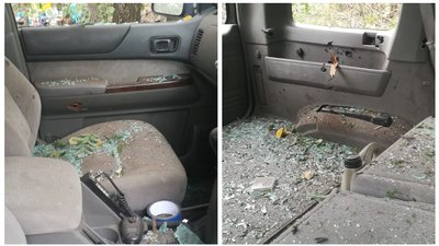 Автомобіль після обстрілів Автомобіль після обстрілів