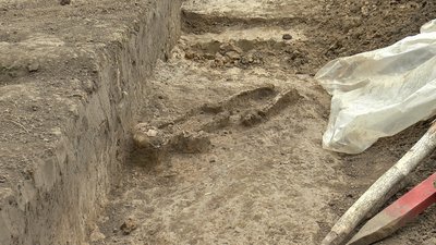 Траншеї археологічних розкопок із знахідками Траншеї археологічних розкопок із знахідками