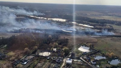 На Харківщині вогонь охопив 10 га сухостою На Харківщині вогонь охопив 10 га сухостою