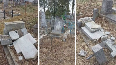 “Нелюди!”: мер Рівного повідомив про вандалізм на кладовищі “Дубенське”