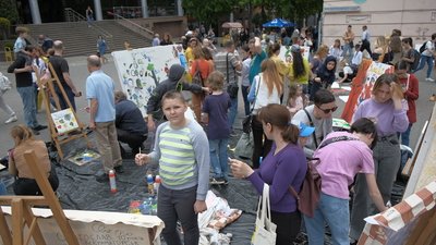 Німецький художник просто неба провів майстер-клас для вінничан і гостей міста