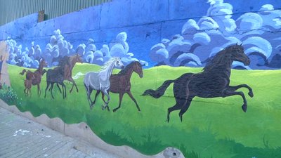 Полотно на 150 кв. метрах: як херсонець розмальовує паркани Полотно на 150 кв. метрах: як херсонець розмальовує паркани