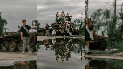 Фотограф з Івано-Франківська відзняв випускників на руїнах Чернігова Фотограф з Івано-Франківська відзняв випускників на руїнах Чернігова