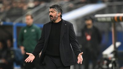 Головний тренер "Марселя" Дженнаро Гаттузо в матчі Ліги Європи проти "Шахтаря".