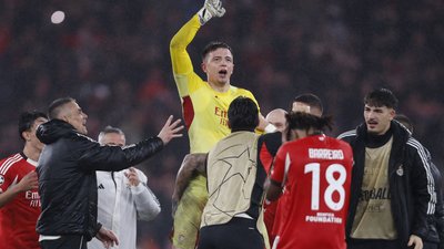 Анатолій Трубін святкує свій гол у ворота "Реала" у Лізі чемпіонів