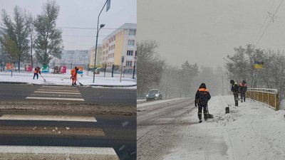 Негода у Черкасах 26.11.2023, комунальники прибирають тротуари у мікрорайоні "Митниця" та "Лісовий" Негода у Черкасах 26.11.2023, комунальники прибирають тротуари у мікрорайоні "Митниця" та "Лісовий"