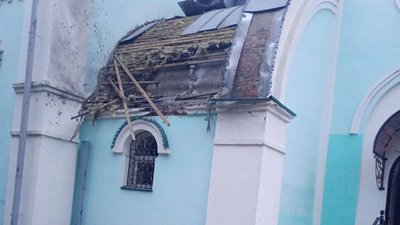 Пошкоджений храм у Слов'янську