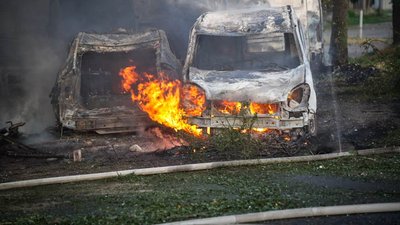 Ракетна атака на Одещину 17 липня 2026 року, СТО, автівки, пожежа