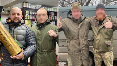 Бійці, яким передали пуховики Бійці, яким передали пуховики