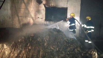 На Херсонщині горів склад лісоматеріалів