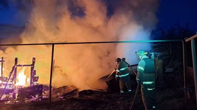 Пожежа в Пологівському районі внаслідок обстрілів