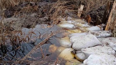 Щоб зупинити підтоплення на Волині використали понад дві тисячі мішків з піском Щоб зупинити підтоплення на Волині використали понад дві тисячі мішків з піском