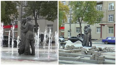 Фонтан запустили напередодні виборів: у Дружківці просіла плитка після реконструкції