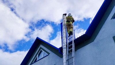 Рятувальники рятують кошеня на Тернопільщині Рятувальники рятують кошеня на Тернопільщині
