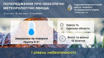 Синоптики попередили про заморозки на Одещині