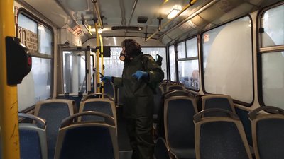 У Тернополі тричі на день дезінфікують тролейбуси та автобуси
