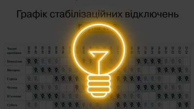 лампочка, графік відключень, світло