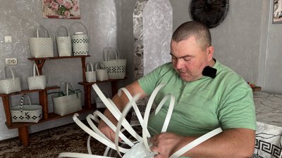 Георгій Тхоринський, кошики, кошики з пакувальної стрічки, пет-стрічка