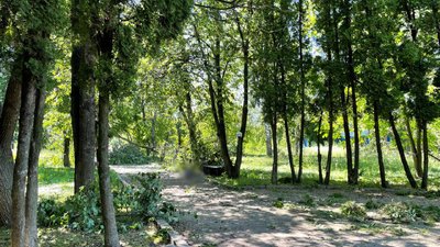 Парк у Білопіллі, куди влучили російські снаряди 17 липня