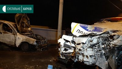 Занесло і кинуло на зустрічну смугу: відео моменту аварії з патрульними у Харкові