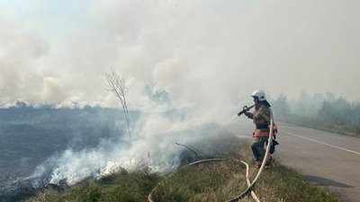 Гасіння загоряння сухої трави на Волині