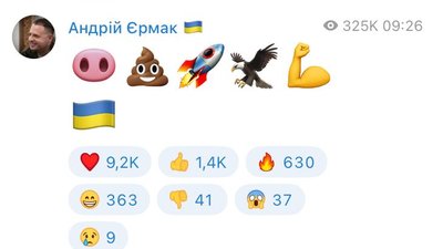 Єрмак пояснив "мову емодзі" у своєму Telegram