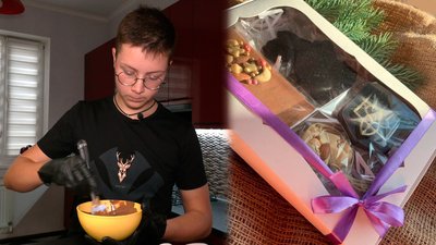 Шоколадні букети та солодощі у вигляді герба: на Чернігівщині 15-річний хлопець виготовляє смаколики та підтримує ЗСУ