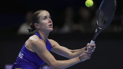 Еліна Світоліна під час матчу з Паоліні на Кубку Біллі Джин Кінг