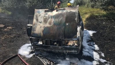 На трасі Херсонської області згорів автомобіль