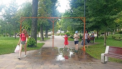 Житомир, туманоутворювач, сквер Лятошинського
