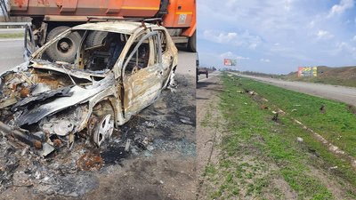 14 згорілих автівок прибрали з траси на Чугуїв