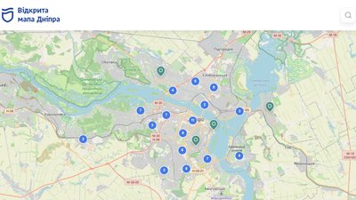 відкрита мапа Дніпра, пункти незламності, блекаут