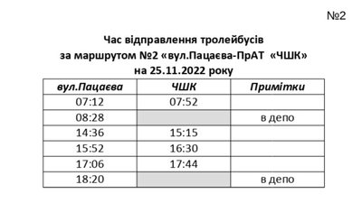 Як у Черкасах курсують тролейбуси 25 листопада