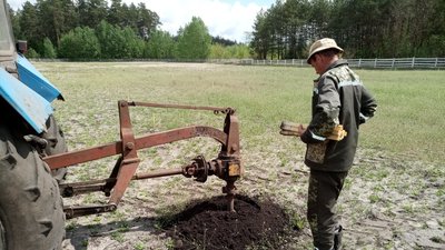 Працівники "Новосанжарського лісгоспу" висаджують дерева Працівники "Новосанжарського лісгоспу" висаджують дерева