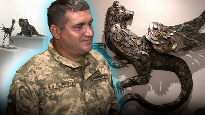Семаргл: у Чернігові військовослужбовець зробив статую з металобрухту