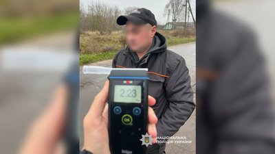 П'яний водій на Чернігівщині, у якого рівень алкоголю перевищував норму в 11 разів