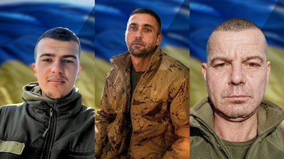 Полеглі військові з Буковини Антон Бороденко, Віталій Горобчук та Ігор Горбатюк